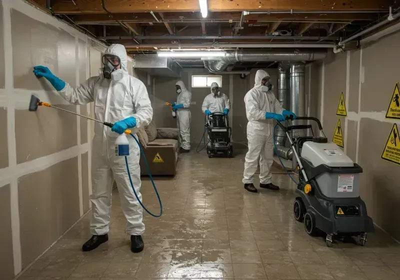 Basement Moisture Removal and Structural Drying process in Montgomery County, GA